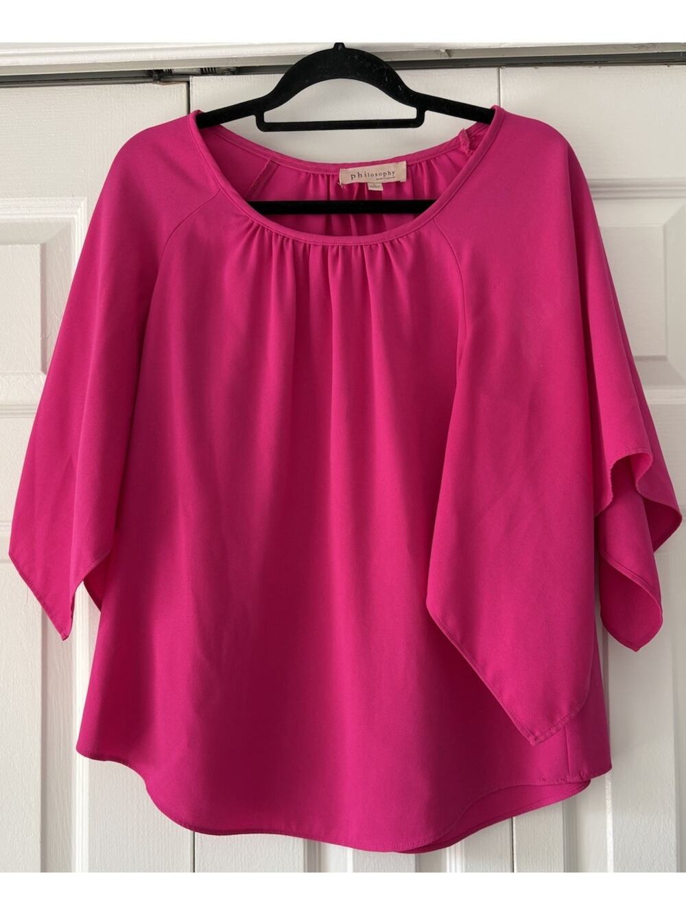 Philosophy Fuscia Pink Flowy Blouse Size Large